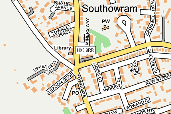 HX3 9RR map - OS OpenMap – Local (Ordnance Survey)