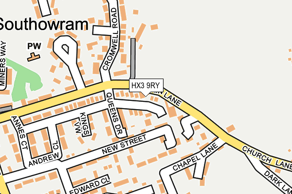 HX3 9RY map - OS OpenMap – Local (Ordnance Survey)