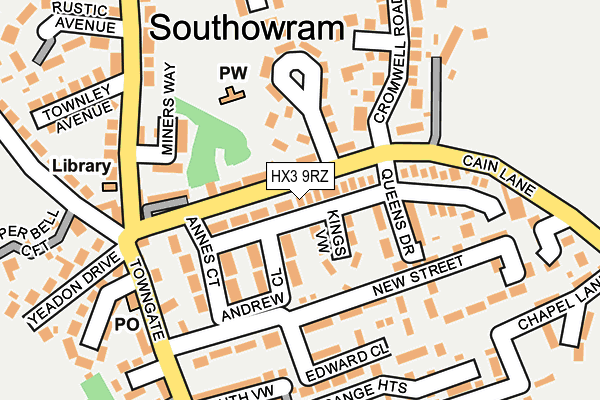 HX3 9RZ map - OS OpenMap – Local (Ordnance Survey)