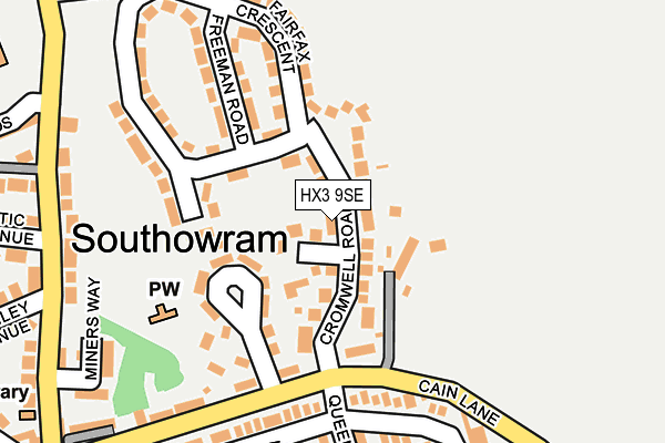 HX3 9SE map - OS OpenMap – Local (Ordnance Survey)