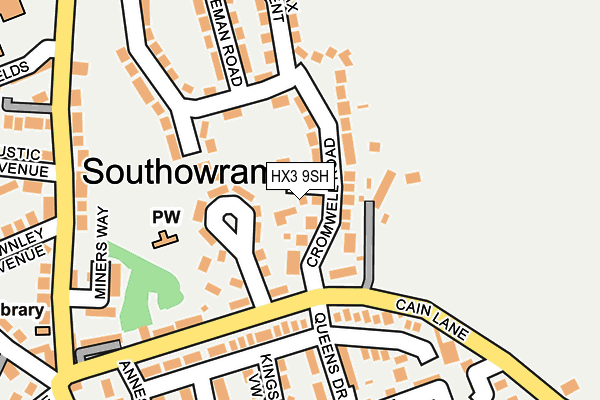 HX3 9SH map - OS OpenMap – Local (Ordnance Survey)