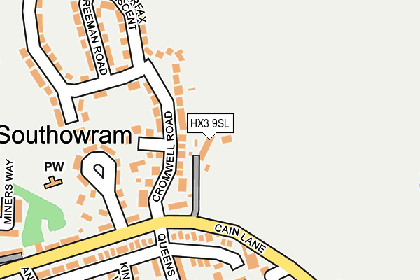 HX3 9SL map - OS OpenMap – Local (Ordnance Survey)