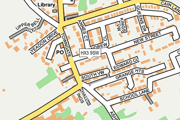 HX3 9SW map - OS OpenMap – Local (Ordnance Survey)