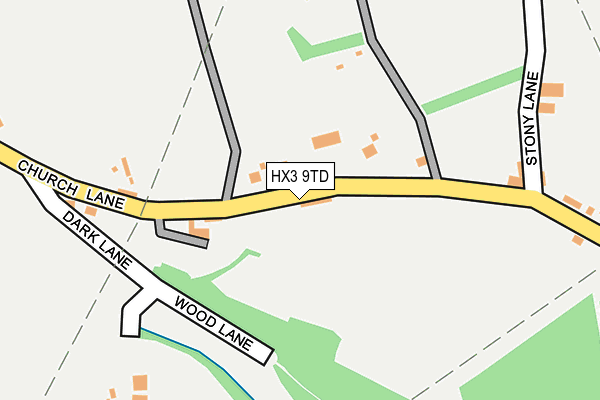 HX3 9TD map - OS OpenMap – Local (Ordnance Survey)