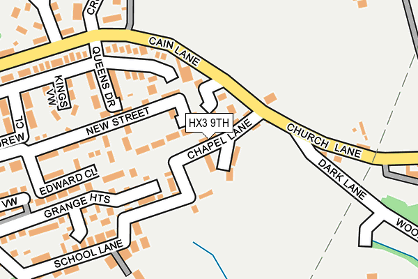 HX3 9TH map - OS OpenMap – Local (Ordnance Survey)