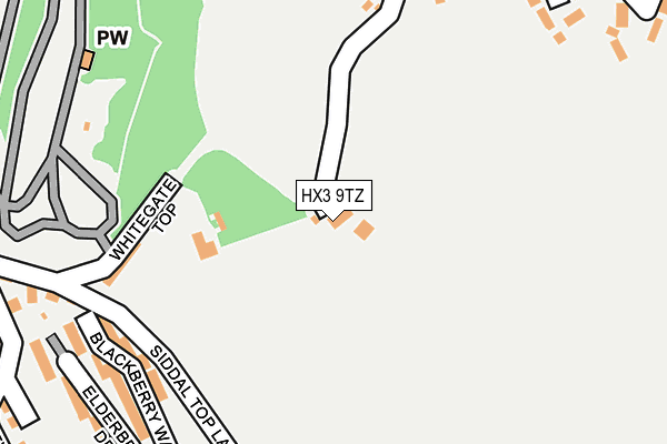 HX3 9TZ map - OS OpenMap – Local (Ordnance Survey)