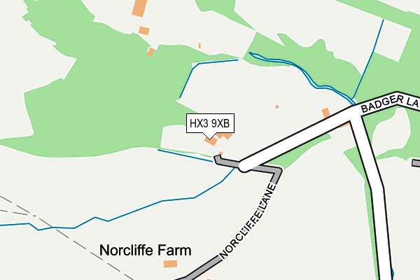 HX3 9XB map - OS OpenMap – Local (Ordnance Survey)