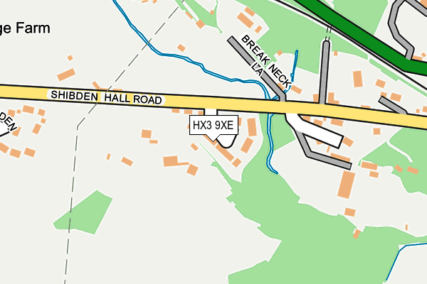 HX3 9XE map - OS OpenMap – Local (Ordnance Survey)