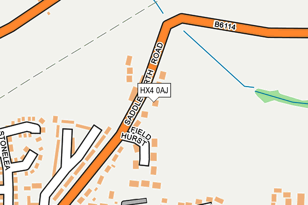 HX4 0AJ map - OS OpenMap – Local (Ordnance Survey)