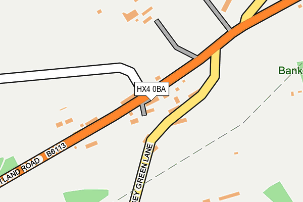 HX4 0BA map - OS OpenMap – Local (Ordnance Survey)