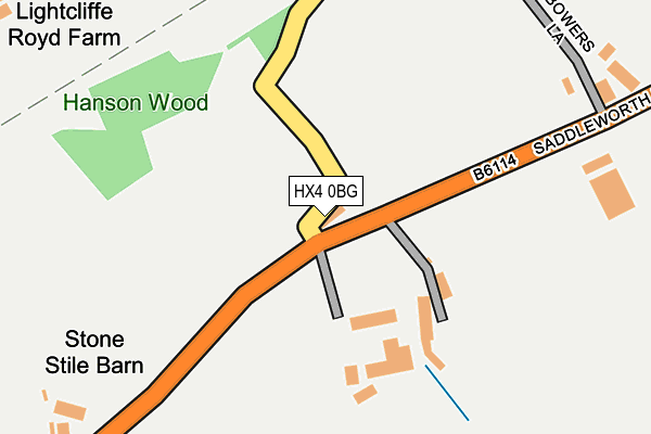 HX4 0BG map - OS OpenMap – Local (Ordnance Survey)