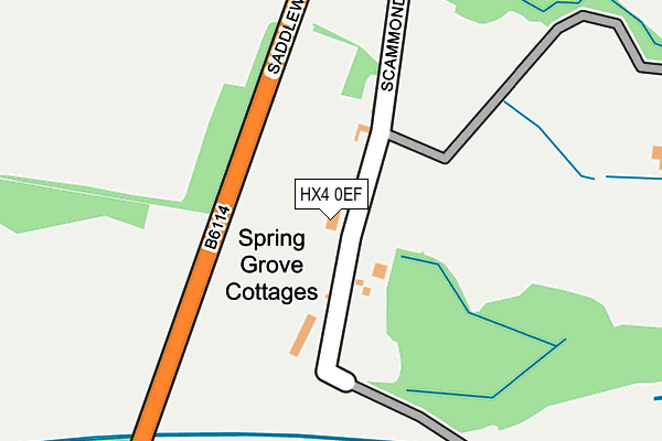 HX4 0EF map - OS OpenMap – Local (Ordnance Survey)