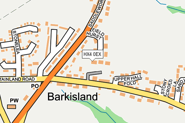 HX4 0EX map - OS OpenMap – Local (Ordnance Survey)