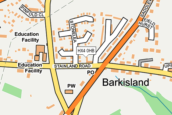 HX4 0HB map - OS OpenMap – Local (Ordnance Survey)