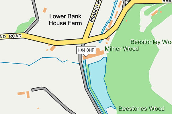 HX4 0HF map - OS OpenMap – Local (Ordnance Survey)