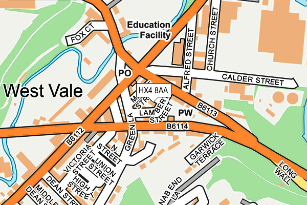 HX4 8AA map - OS OpenMap – Local (Ordnance Survey)