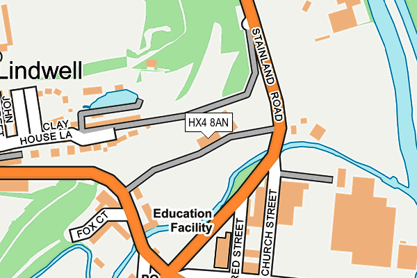 HX4 8AN map - OS OpenMap – Local (Ordnance Survey)