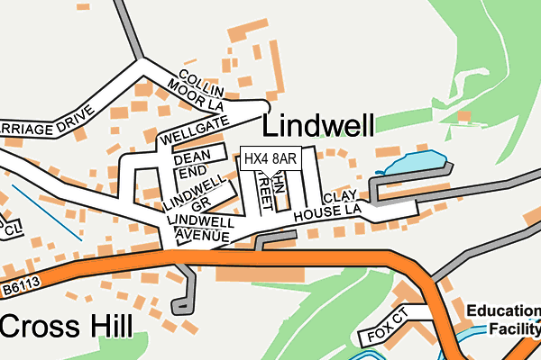 HX4 8AR map - OS OpenMap – Local (Ordnance Survey)