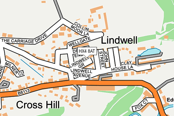 HX4 8AT map - OS OpenMap – Local (Ordnance Survey)