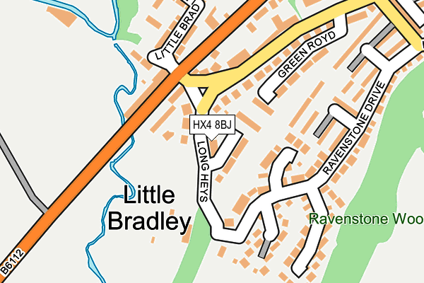 HX4 8BJ map - OS OpenMap – Local (Ordnance Survey)