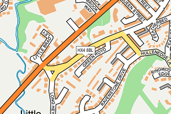 HX4 8BL map - OS OpenMap – Local (Ordnance Survey)