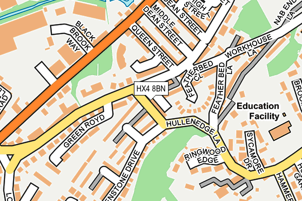 HX4 8BN map - OS OpenMap – Local (Ordnance Survey)