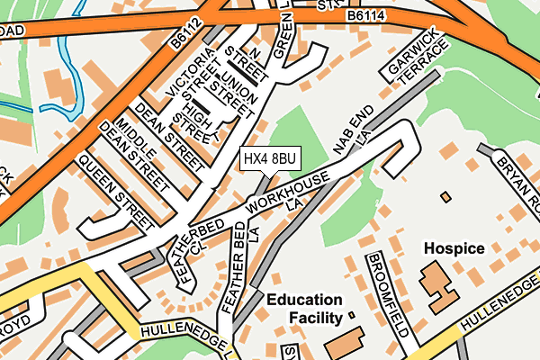 HX4 8BU map - OS OpenMap – Local (Ordnance Survey)