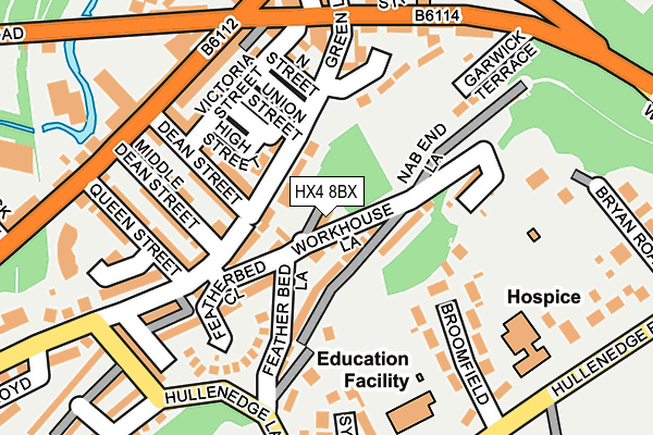HX4 8BX map - OS OpenMap – Local (Ordnance Survey)