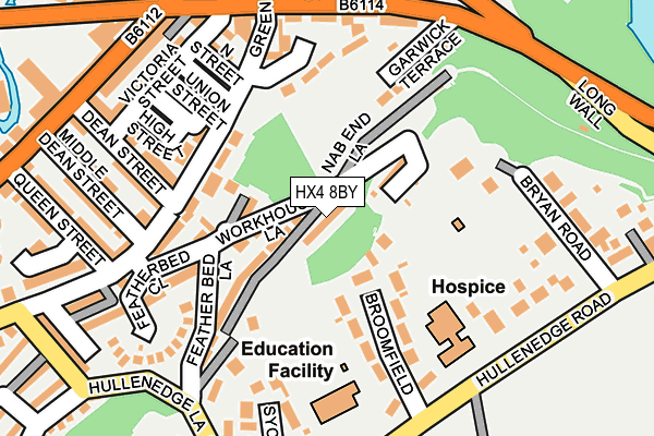 HX4 8BY map - OS OpenMap – Local (Ordnance Survey)