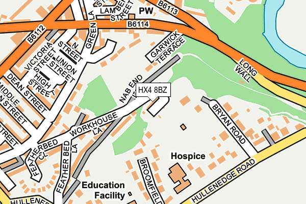 HX4 8BZ map - OS OpenMap – Local (Ordnance Survey)