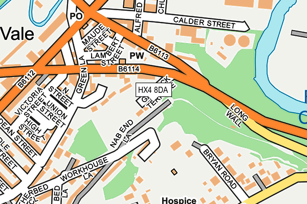 HX4 8DA map - OS OpenMap – Local (Ordnance Survey)