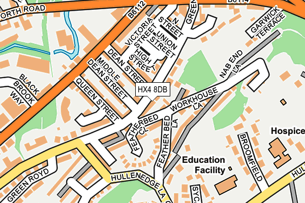 HX4 8DB map - OS OpenMap – Local (Ordnance Survey)