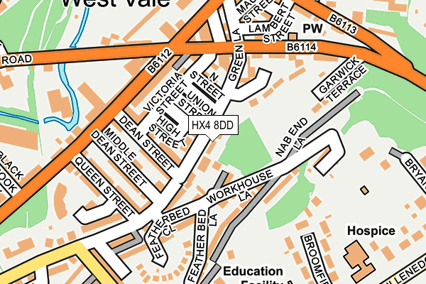 HX4 8DD map - OS OpenMap – Local (Ordnance Survey)