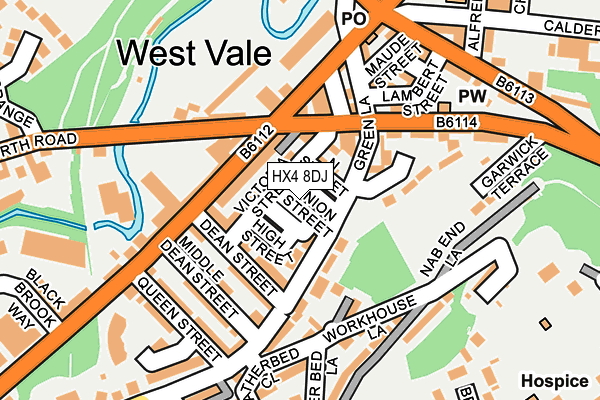 HX4 8DJ map - OS OpenMap – Local (Ordnance Survey)