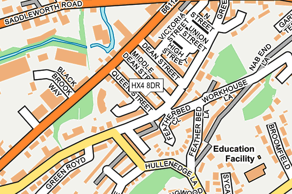 HX4 8DR map - OS OpenMap – Local (Ordnance Survey)