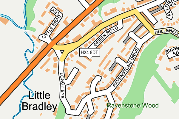 HX4 8DT map - OS OpenMap – Local (Ordnance Survey)