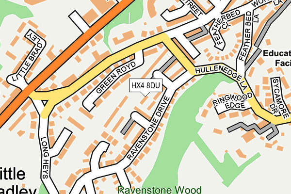 HX4 8DU map - OS OpenMap – Local (Ordnance Survey)