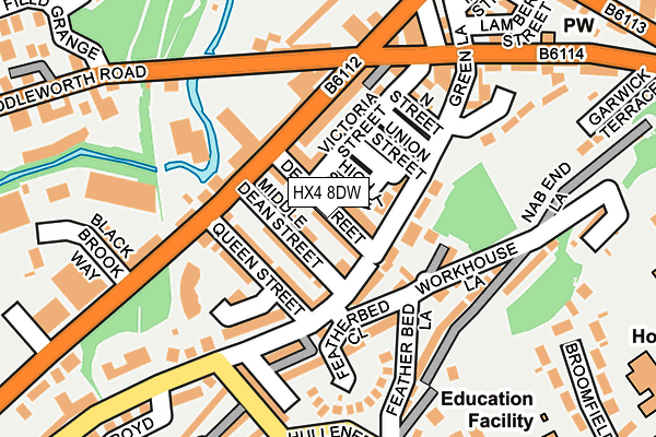 HX4 8DW map - OS OpenMap – Local (Ordnance Survey)