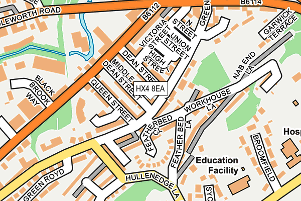 HX4 8EA map - OS OpenMap – Local (Ordnance Survey)