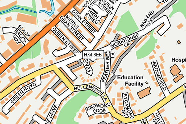 HX4 8EB map - OS OpenMap – Local (Ordnance Survey)