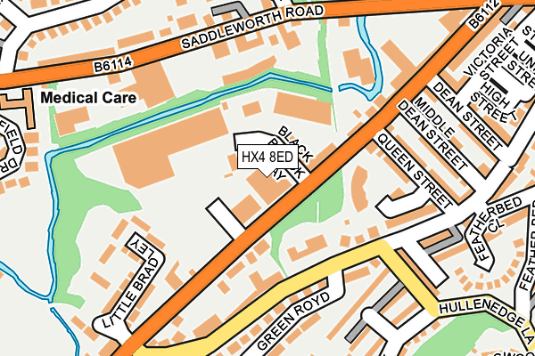 HX4 8ED map - OS OpenMap – Local (Ordnance Survey)