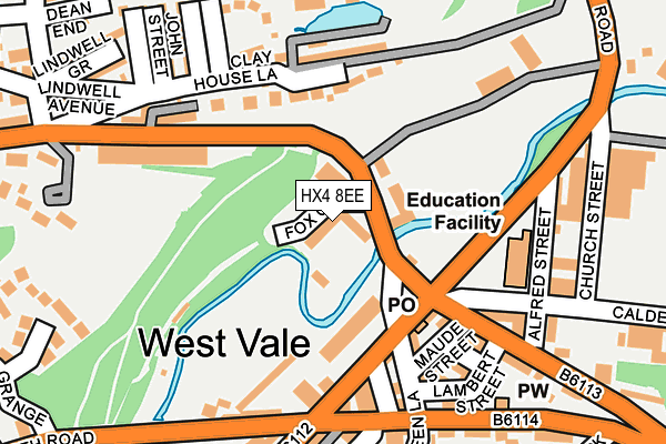 HX4 8EE map - OS OpenMap – Local (Ordnance Survey)