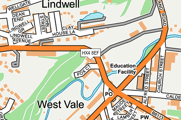 HX4 8EF map - OS OpenMap – Local (Ordnance Survey)