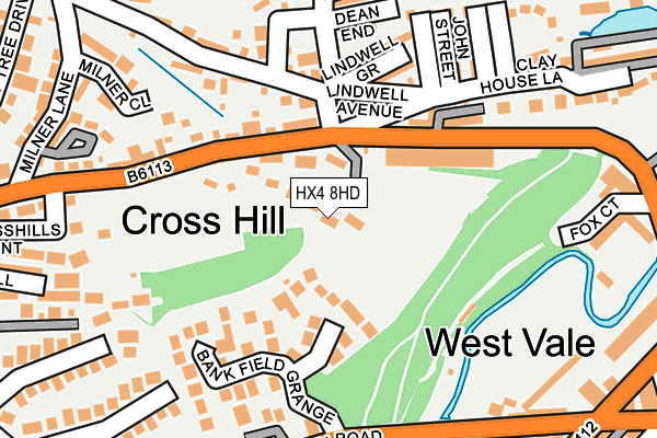 HX4 8HD map - OS OpenMap – Local (Ordnance Survey)