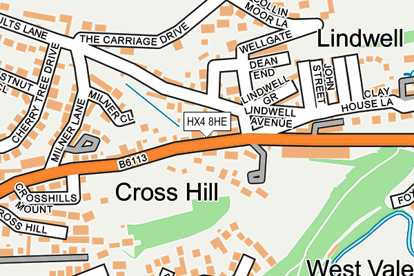 HX4 8HE map - OS OpenMap – Local (Ordnance Survey)