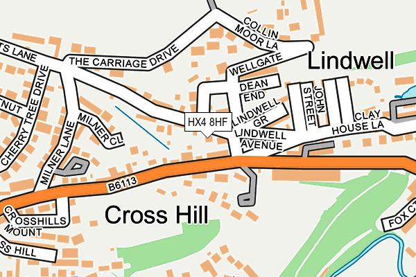 HX4 8HF map - OS OpenMap – Local (Ordnance Survey)