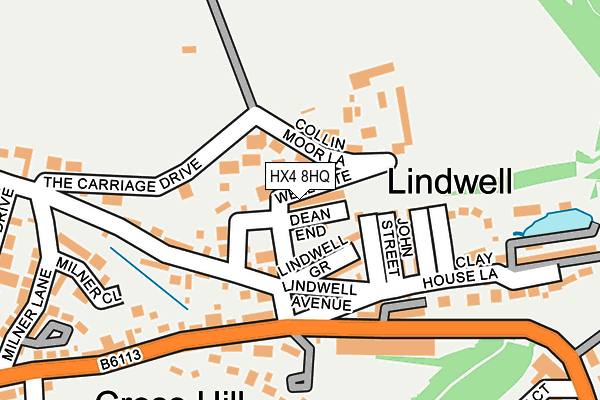 HX4 8HQ map - OS OpenMap – Local (Ordnance Survey)