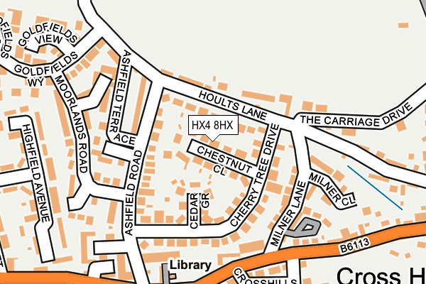 HX4 8HX map - OS OpenMap – Local (Ordnance Survey)