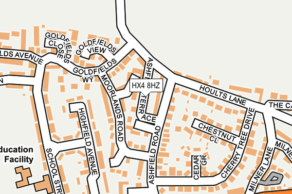 HX4 8HZ map - OS OpenMap – Local (Ordnance Survey)