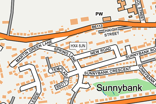 HX4 8JN map - OS OpenMap – Local (Ordnance Survey)